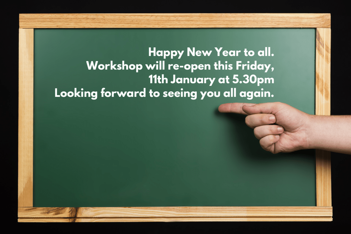 Workshop starts 11th January&nbsp;2019